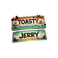 Die-Cut Outdoor Sticker — License Plate "Toasty Jerry" Neon Rave