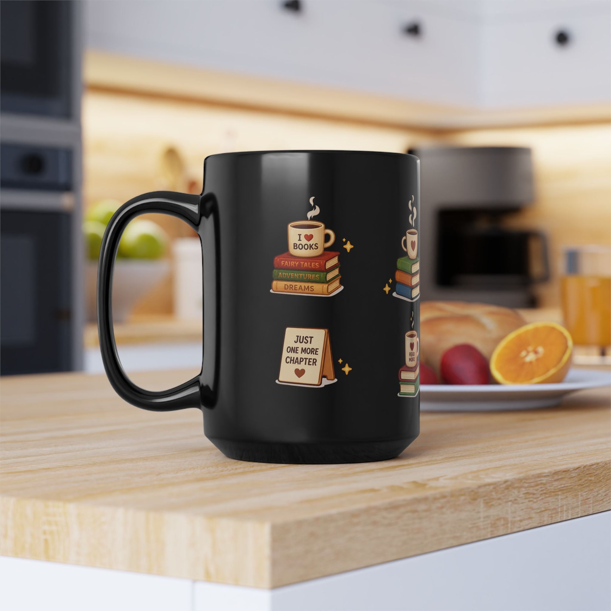 Book Lover Ceramic Black Mug (11oz & 15oz)
