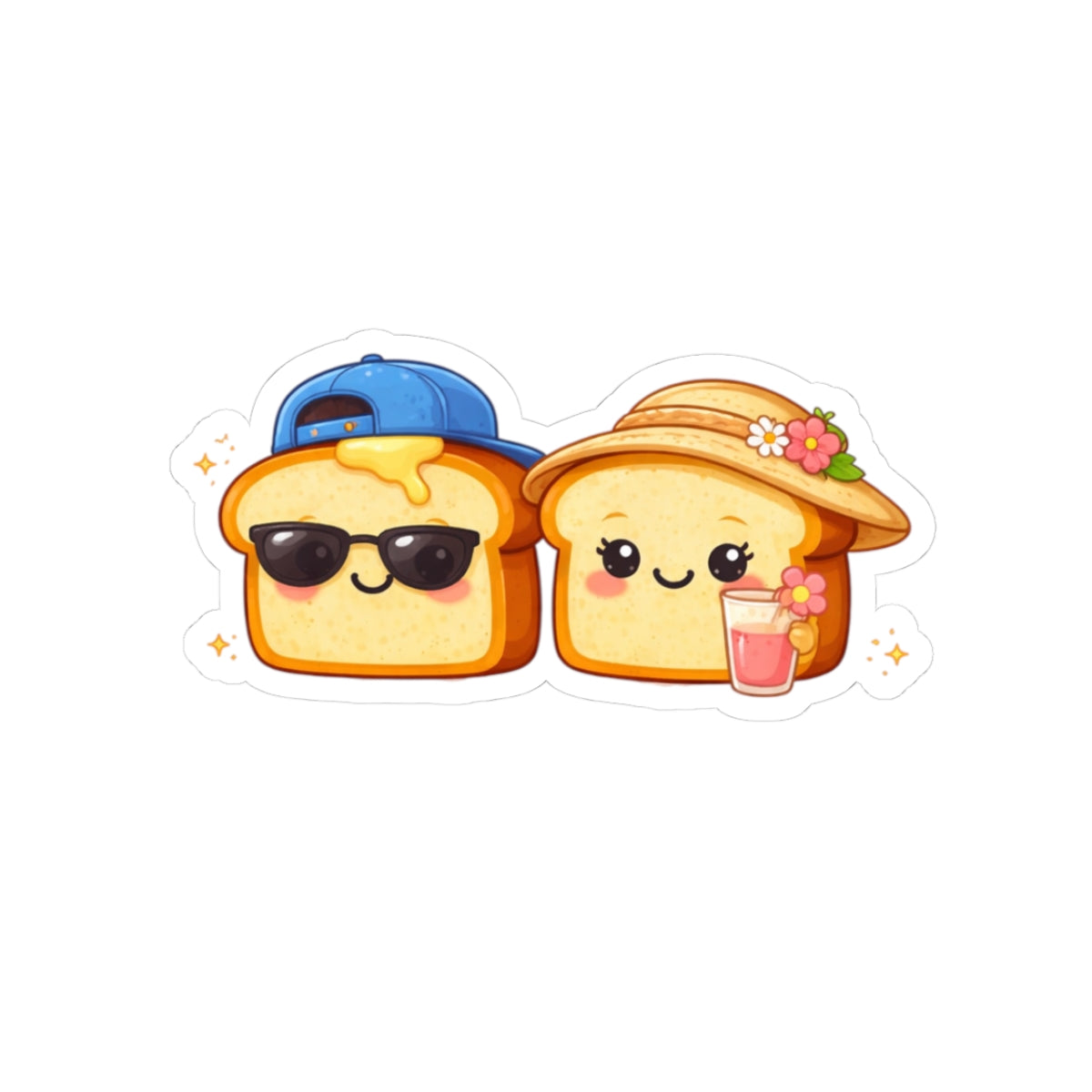 Vaca Toasty Couple — Kiss-Cut Sticker