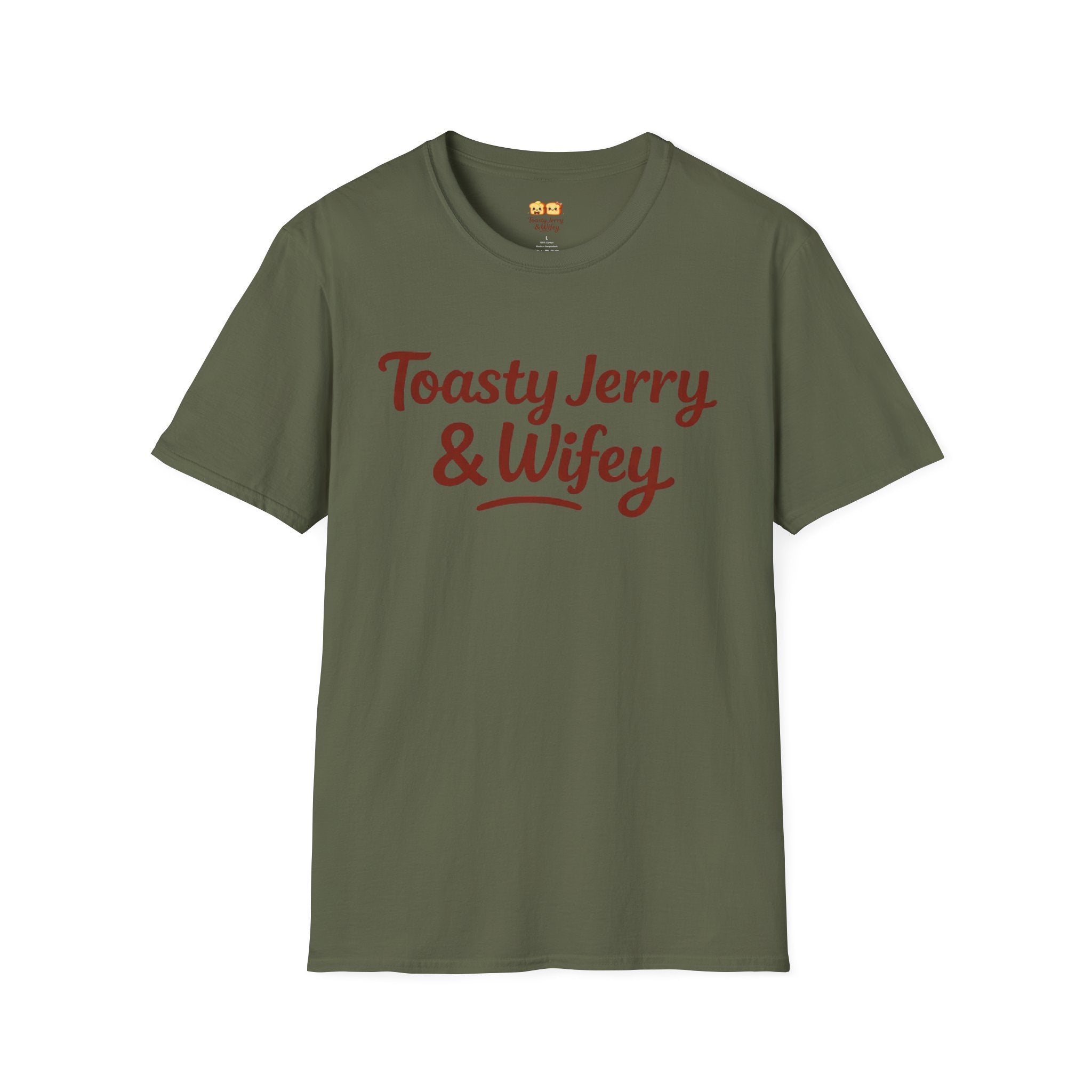 T-Shirt — 'Toasty Jerry & Wifey' (Large text) Couple Graphic Tee
