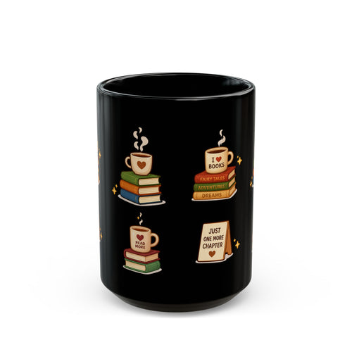 Book Lover Ceramic Black Mug (11oz & 15oz)