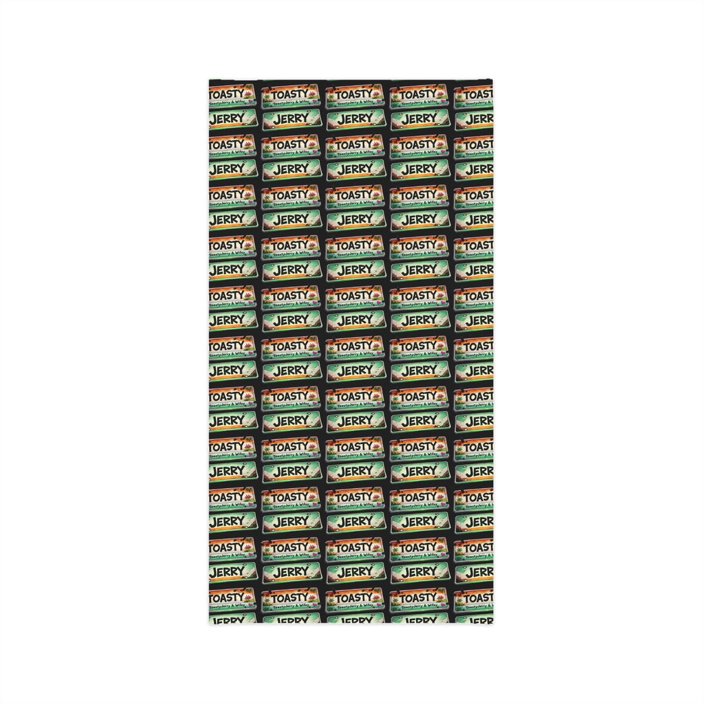 Lightweight Face Scarf Neck Gaiter — License Plate "Toasty Jerry" Neon Rave Pattern