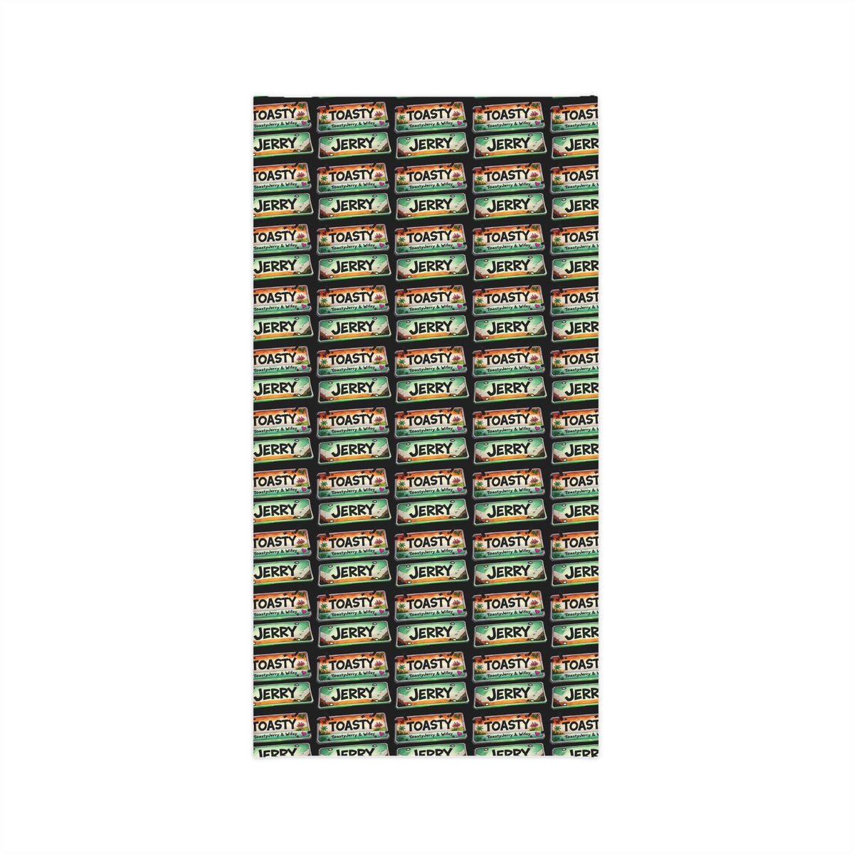 Lightweight Face Scarf Neck Gaiter — License Plate "Toasty Jerry" Neon Rave Pattern
