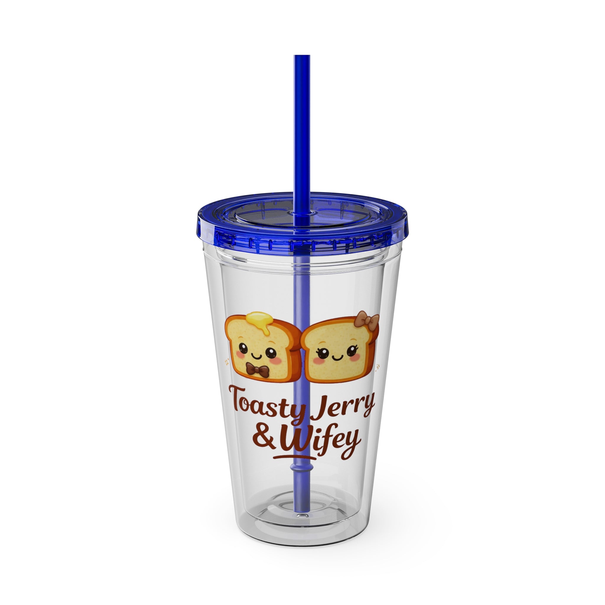 Toasty Jerry & Wifey 16oz Acrylic Tumbler Cup with Straw