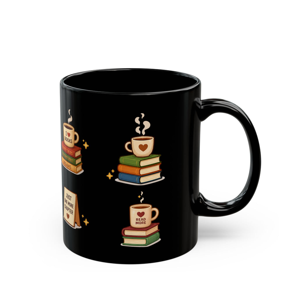 Book Lover Ceramic Black Mug (11oz & 15oz)