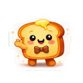 Cute Waving Toast Sticker